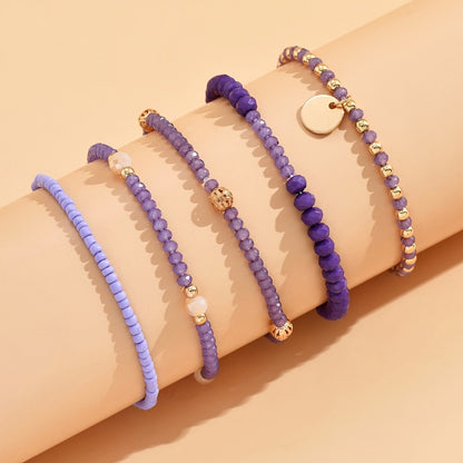 Leap of Intuition - Amethyst Beaded Charm Bracelet