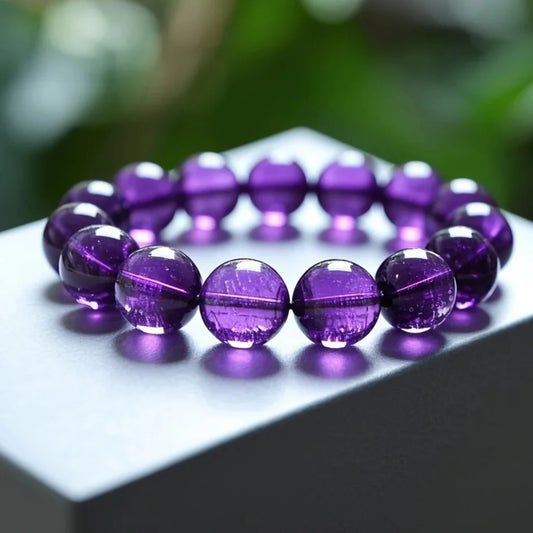 Holistic Wisdom - Lucky Beads Amethyst  Charm Bracelet