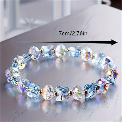 Elegant Design Butterfly Glass Crafted Bracelet