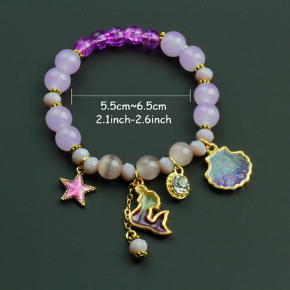 Ocean-Inspired Elastic Bracelet Dolphin Shell Charms Playful Multi-Layer